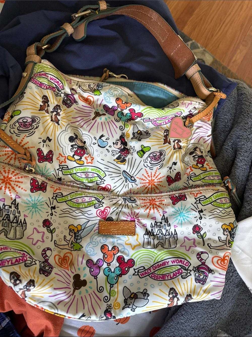 Dooney & Bourke White Multi Disney Print Hobo Bag